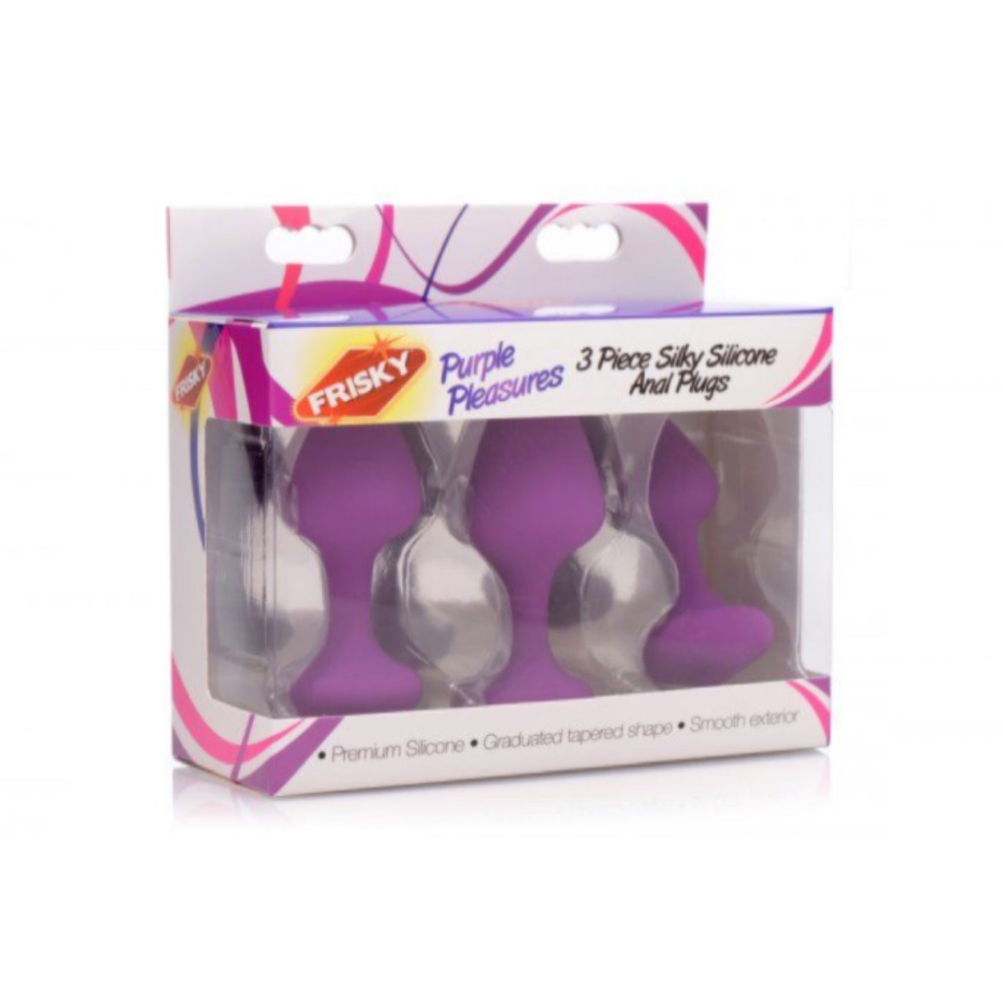 Purple Pleasures 3 Piece Silky Silicone Anal Plugs
