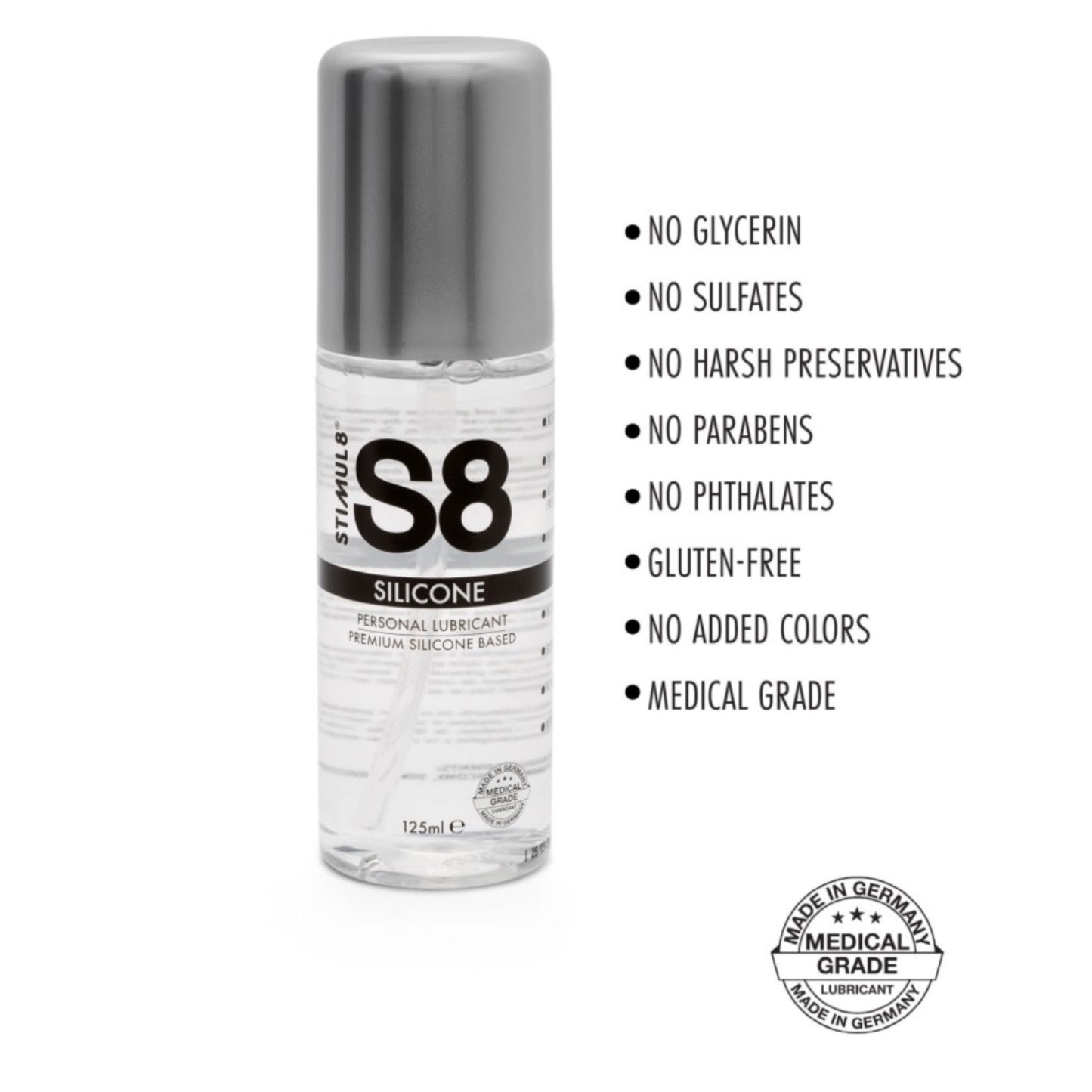 S8 Premium Silicone Lube 125ml