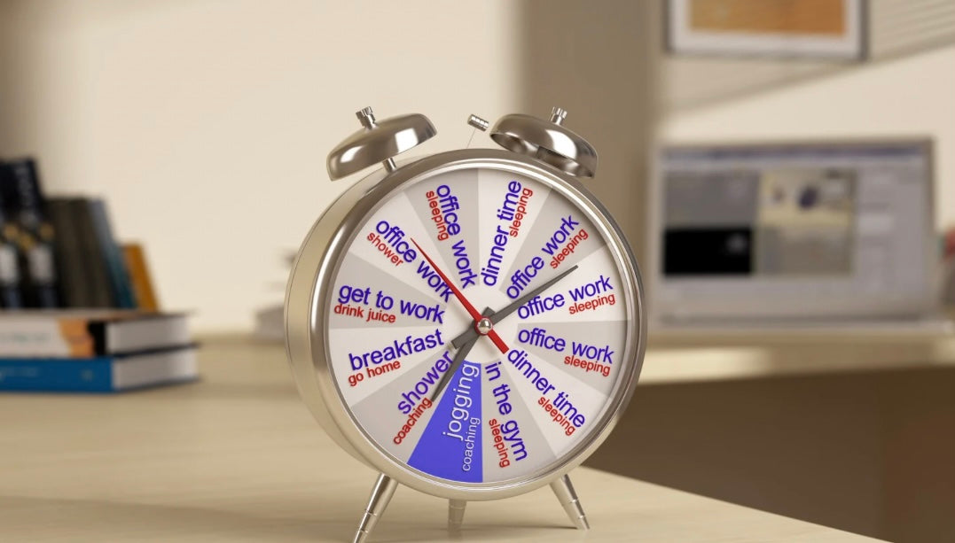 An alarm clock but all the times are replaced with chores