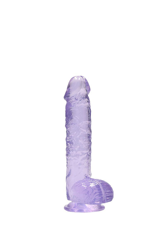 REAL ROCK CRYSTAL CLEAR 6" REALISTIC DILDO WITH BALLS