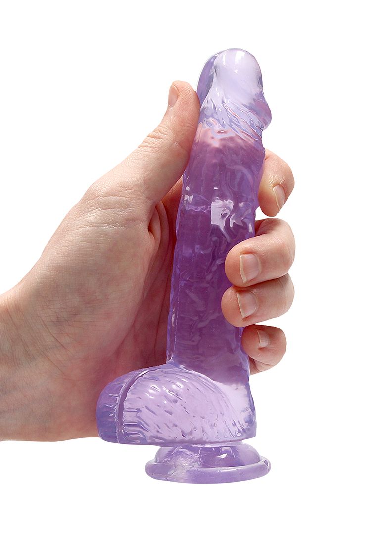 REAL ROCK CRYSTAL CLEAR 6" REALISTIC DILDO WITH BALLS