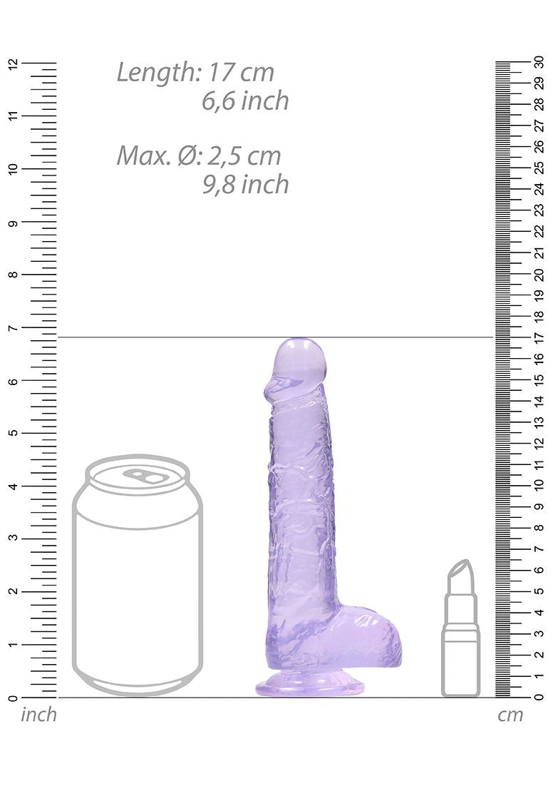 REAL ROCK CRYSTAL CLEAR 6" REALISTIC DILDO WITH BALLS