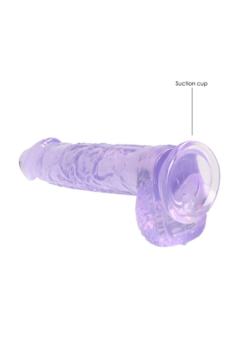 REAL ROCK CRYSTAL CLEAR 6" REALISTIC DILDO WITH BALLS